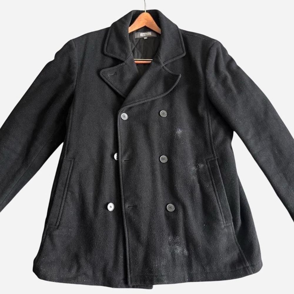Kenneth Cole Men's Classic Fit Car
Coat with Faux-Leather Trim Size XL